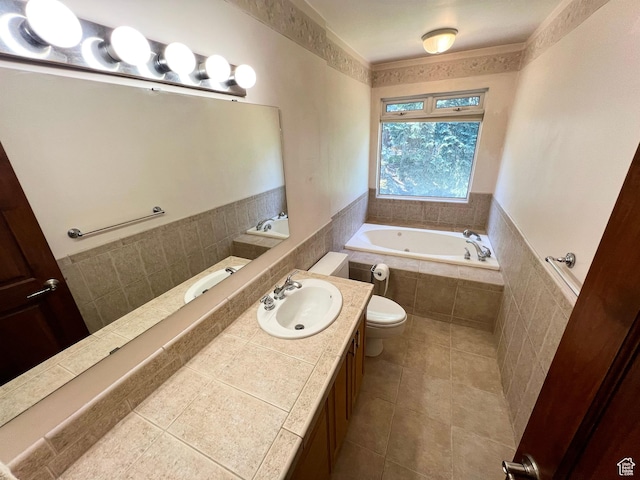 3550 E Oakview Dr, Millcreek, UT 84124 - bathroom with a bath, tile patterned flooring, and vanity