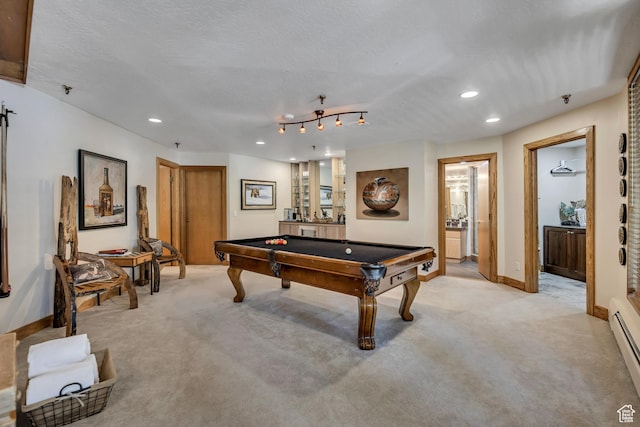 1290 Pinnacle Dr, Park City, UT 84060 - playroom with billiards, light carpet, and recessed lighting
