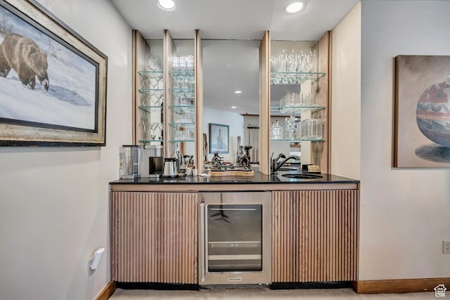 1290 Pinnacle Dr, Park City, UT 84060 - indoor wet bar with wine cooler and recessed lighting