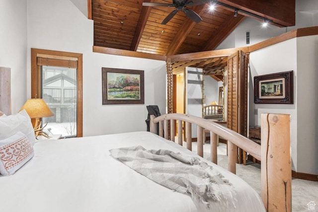 1290 Pinnacle Dr, Park City, UT 84060 - bedroom featuring wood ceiling and carpet flooring