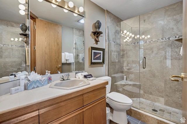 1290 Pinnacle Dr, Park City, UT 84060 - full bath with vanity, a stall shower, and tile patterned floors