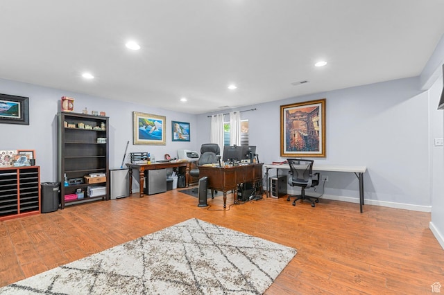14584 S Heatherly Ln, Herriman, UT 84096 - office with recessed lighting and wood finished floors