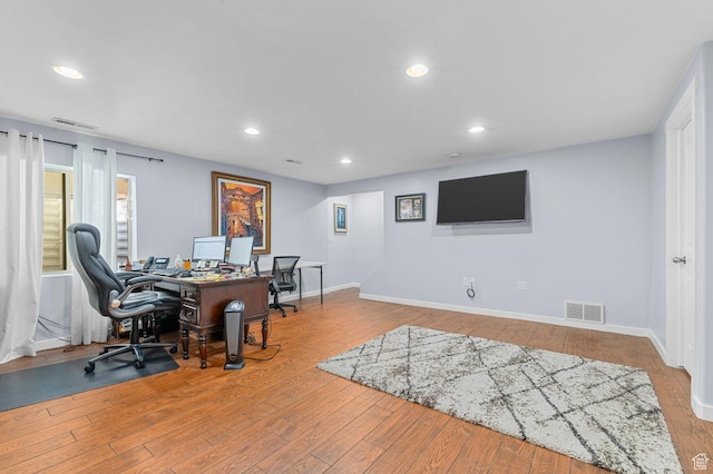 14584 S Heatherly Ln, Herriman, UT 84096 - home office featuring wood finished floors and recessed lighting