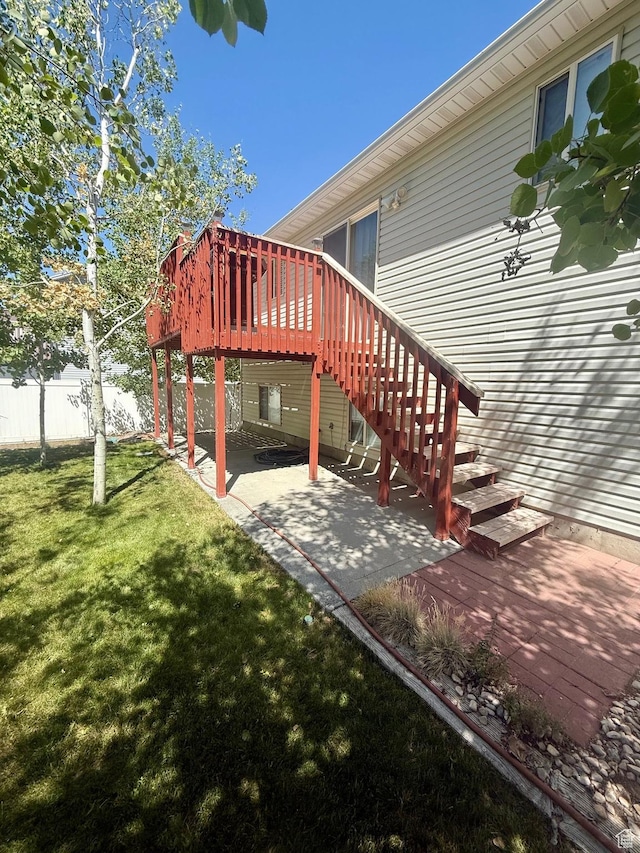 428 E 810 N, Tooele, UT 84074 - wooden terrace with a patio area and stairs