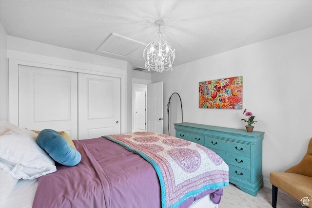 10865 S Hiddenwood Dr, Sandy, UT 84092 - bedroom with light carpet, a closet, and attic access