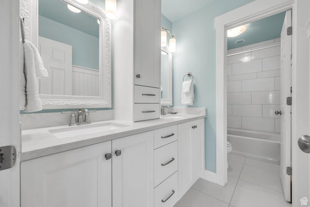 10865 S Hiddenwood Dr, Sandy, UT 84092 - full bathroom featuring double vanity, tile patterned floors, and shower / tub combination