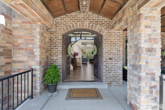 10865 S Hiddenwood Dr, Sandy, UT 84092 - doorway to property featuring brick siding