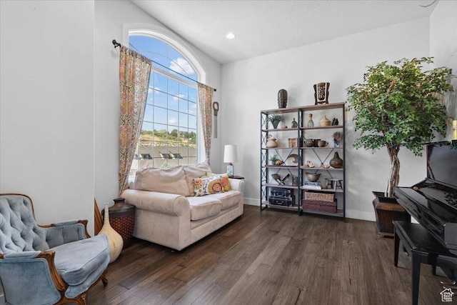10865 S Hiddenwood Dr, Sandy, UT 84092 - living area featuring dark wood finished floors and recessed lighting