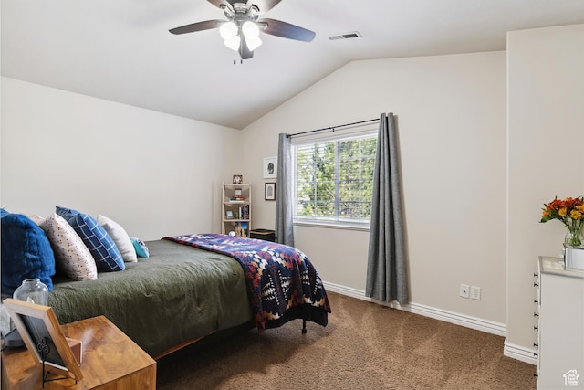 623 W 550 S, Centerville, UT 84014 - bedroom with carpet floors, vaulted ceiling, and ceiling fan