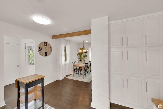 1730 W 150 N, Provo, UT 84601 - foyer featuring dark wood finished floors, a chandelier, beam ceiling, and recessed lighting