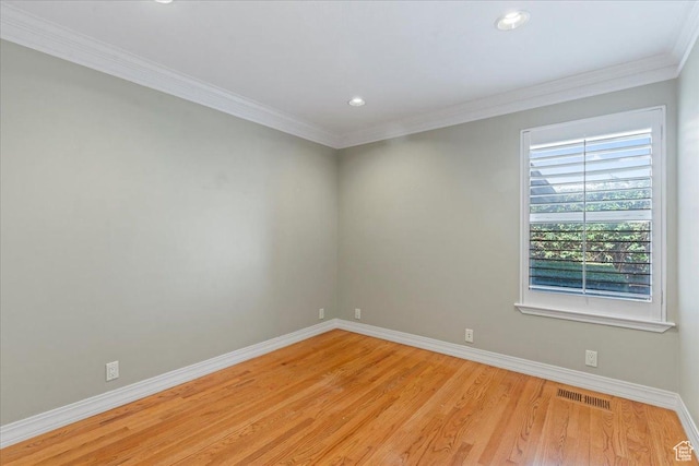 1116 W Wasatch Downs Dr, South Jordan, UT 84095 - spare room with light wood finished floors, crown molding, and recessed lighting