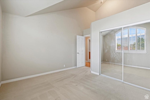 1116 W Wasatch Downs Dr, South Jordan, UT 84095 - unfurnished bedroom with vaulted ceiling, carpet flooring, and a closet