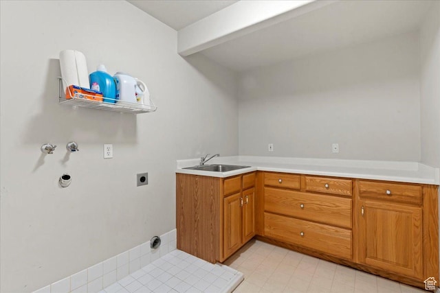 1116 W Wasatch Downs Dr, South Jordan, UT 84095 - washroom with hookup for an electric dryer, hookup for a washing machine, and light tile patterned floors