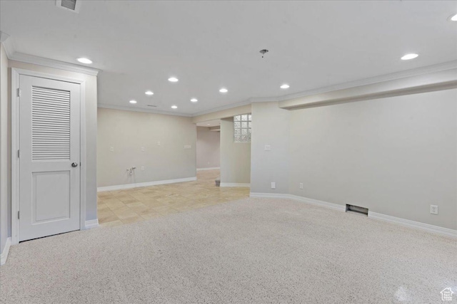1116 W Wasatch Downs Dr, South Jordan, UT 84095 - finished basement featuring crown molding and recessed lighting