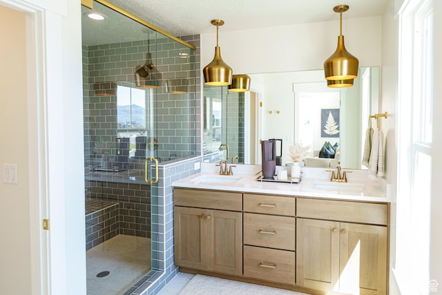 11448 S Watercourse Rd, South Jordan, UT 84009 - full bath featuring double vanity and a stall shower