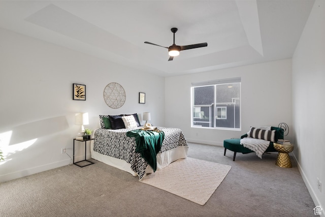 3973 N 900 W, Lehi, UT 84043 - bedroom with carpet, a tray ceiling, and ceiling fan