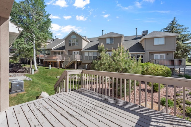 3548 E Wasatch Hills Ln S, Cottonwood Heights, UT 84121 - wooden terrace with a residential view and a yard