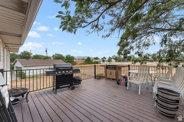 4323 W Benview Dr, West Valley City, UT 84120 - wooden deck with grilling area