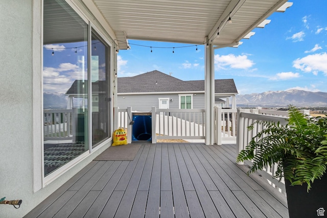 7603 S Scenic Maple Dr S, West Jordan, UT 84081 - wooden deck with a mountain view