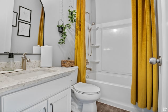 7603 S Scenic Maple Dr S, West Jordan, UT 84081 - full bath featuring vanity, wood finished floors, and washtub / shower combination