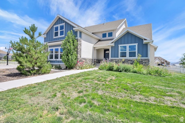9602 N Blue Sky Dr, Eagle Mountain, UT 84005 - craftsman-style home featuring stone siding, board and batten siding, and roof with shingles