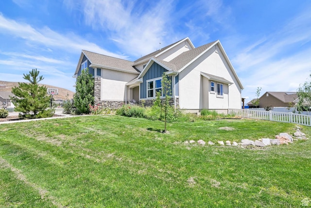 9602 N Blue Sky Dr, Eagle Mountain, UT 84005 - view of side of home featuring stucco siding and stone siding