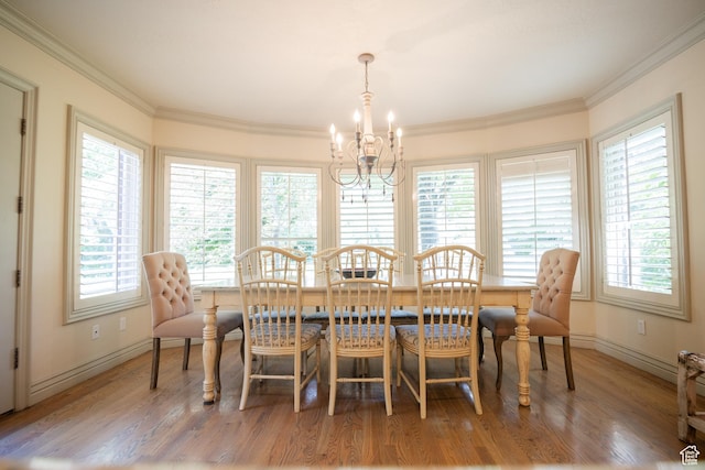 13251 S 1162 E, Draper, UT 84020 - dining room with a chandelier, plenty of natural light, light wood-style flooring, and crown molding