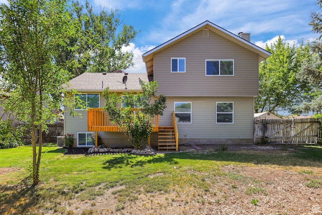 155 N 1600 W, West Point, UT 84015 - back of house with a chimney and a wooden deck