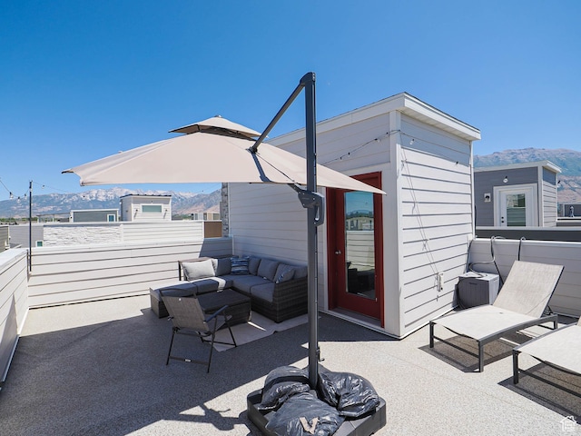 609 E 460 S, American Fork, UT 84003 - view of patio / terrace featuring a mountain view and an outdoor hangout area