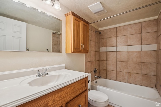 1516 S Lost Colt Dr, Heber City, UT 84032 - bathroom with vanity, shower / tub combination, and a textured ceiling
