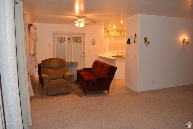 1452 N 3925 W, Marriott Slaterville, UT 84404 - living area featuring carpet flooring and a ceiling fan