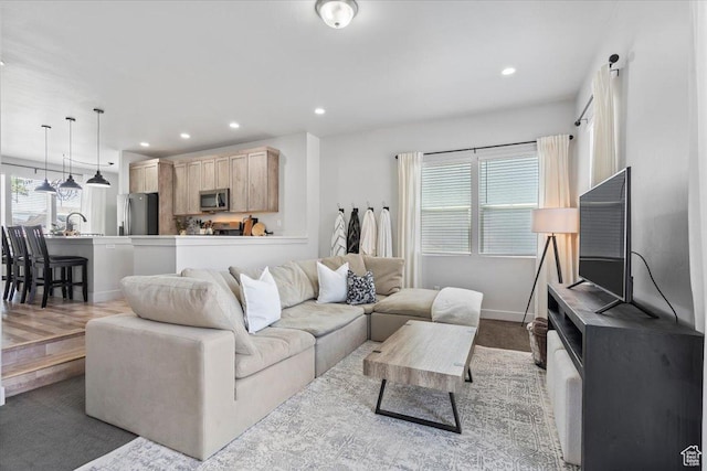 5137 W Stockfield Ln, Herriman, UT 84096 - living area featuring recessed lighting