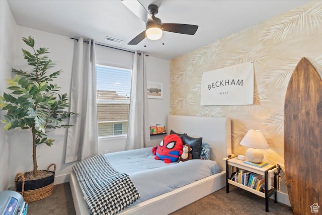 5137 W Stockfield Ln, Herriman, UT 84096 - carpeted bedroom featuring ceiling fan