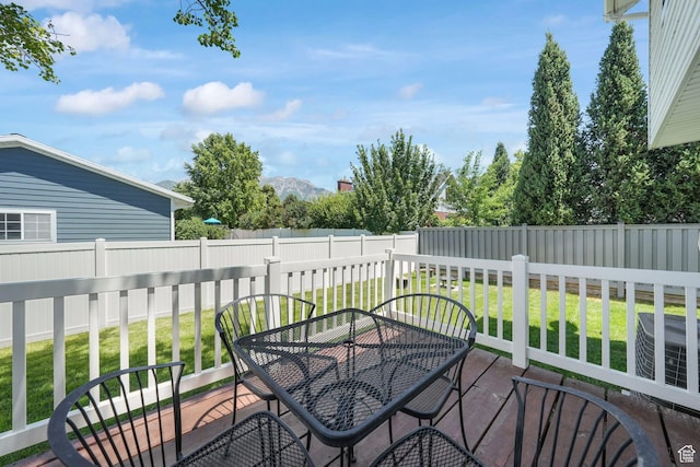 859 E 200 N, Orem, UT 84097 - wooden deck with a fenced backyard and outdoor dining space
