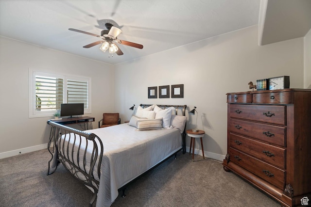 1557 S Stone Cliff Dr, St George, UT 84790 - bedroom with carpet and a ceiling fan