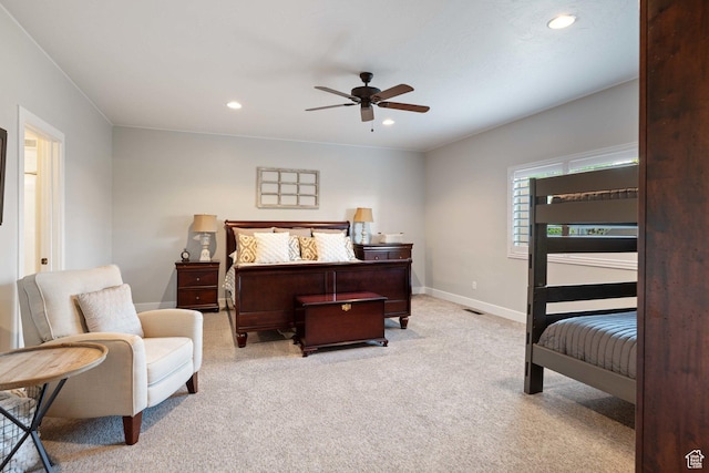 1557 S Stone Cliff Dr, St George, UT 84790 - carpeted bedroom with recessed lighting and a ceiling fan