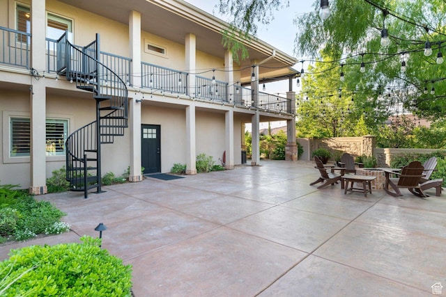 1557 S Stone Cliff Dr, St George, UT 84790 - view of patio featuring stairs