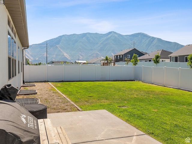 2148 E 970 N, Spanish Fork, UT 84660 - fenced backyard featuring a patio and a mountain view