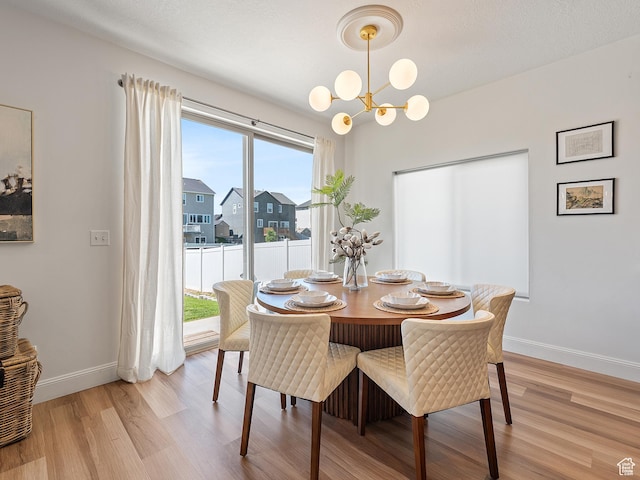2148 E 970 N, Spanish Fork, UT 84660 - dining space with light wood-style flooring, a chandelier, and a residential view
