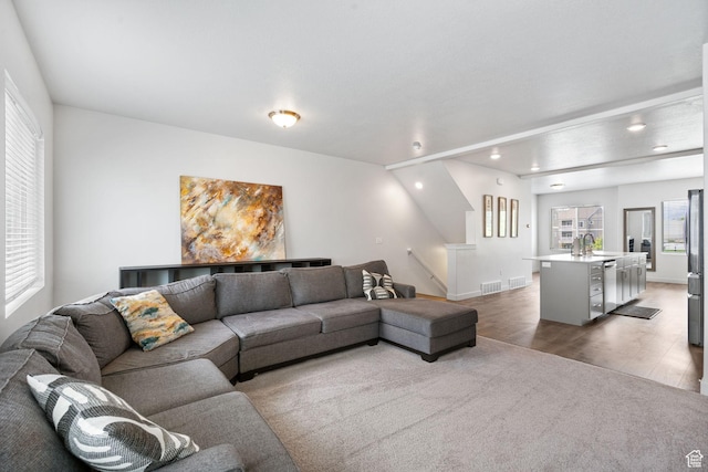 655 W 1430 S, Orem, UT 84058 - living room featuring light wood-type flooring and recessed lighting
