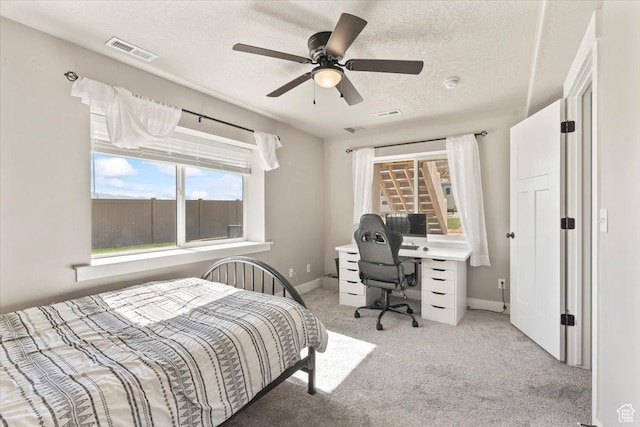 1608 S Terrace Rd, Saratoga Springs, UT 84045 - carpeted bedroom featuring a textured ceiling and ceiling fan