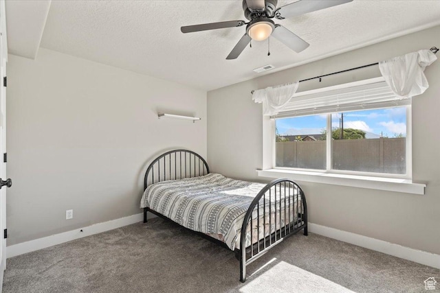 1608 S Terrace Rd, Saratoga Springs, UT 84045 - carpeted bedroom with a ceiling fan and a textured ceiling