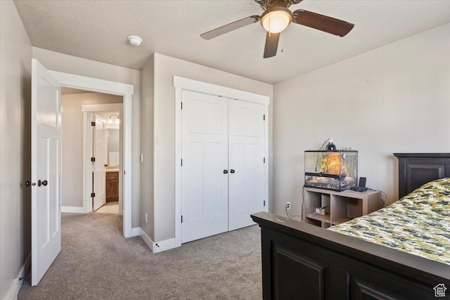 1608 S Terrace Rd, Saratoga Springs, UT 84045 - bedroom featuring light carpet, a closet, and a ceiling fan