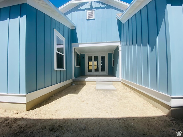 6511 W Lake Ave, South Jordan, UT 84009 - entrance to property with board and batten siding and french doors