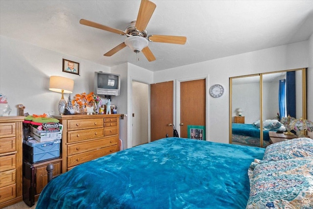 5987 S Salem Cir, Salt Lake City, UT 84118 - bedroom featuring two closets and a ceiling fan