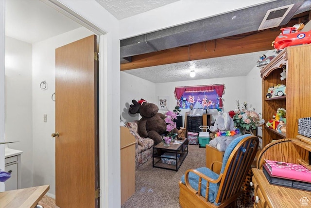5987 S Salem Cir, Salt Lake City, UT 84118 - living area featuring carpet floors and a textured ceiling