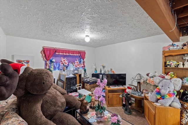 5987 S Salem Cir, Salt Lake City, UT 84118 - carpeted living room featuring a textured ceiling
