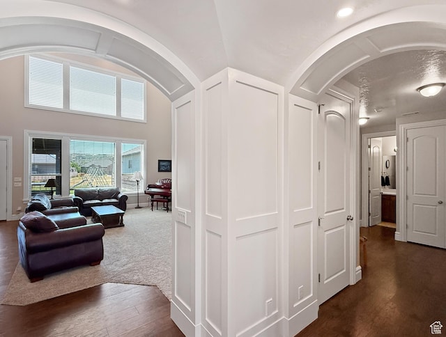 1645 E 6800 S, Uintah, UT 84405 - corridor with dark wood-type flooring and arched walkways