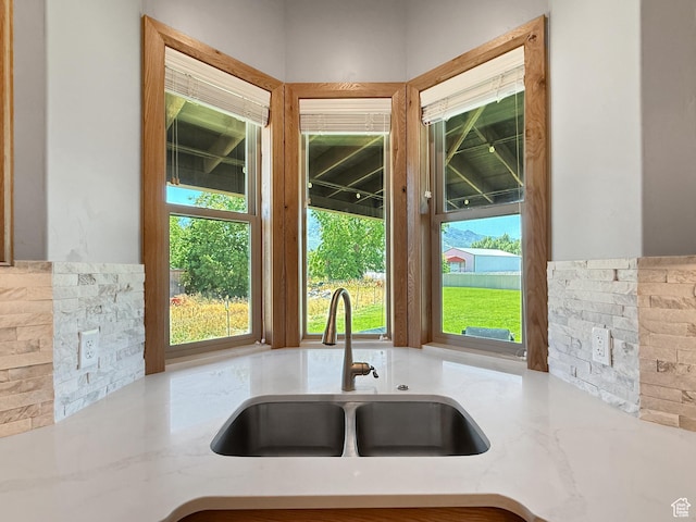 1645 E 6800 S, Uintah, UT 84405 - kitchen featuring a sink and light stone counters