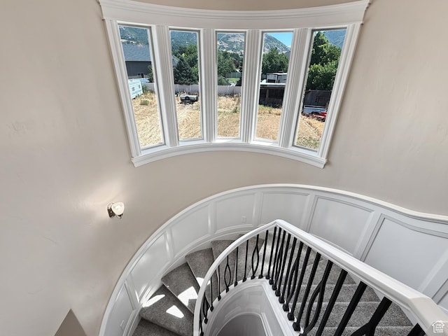 1645 E 6800 S, Uintah, UT 84405 - stairs with a decorative wall and a wainscoted wall